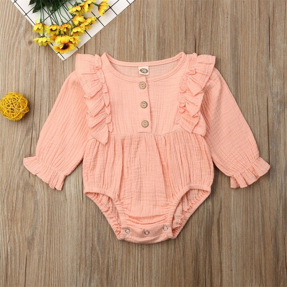 Baby Girl Clothes Ruffle Bodysuit Soft Jumpsuit - The Lovely Babies