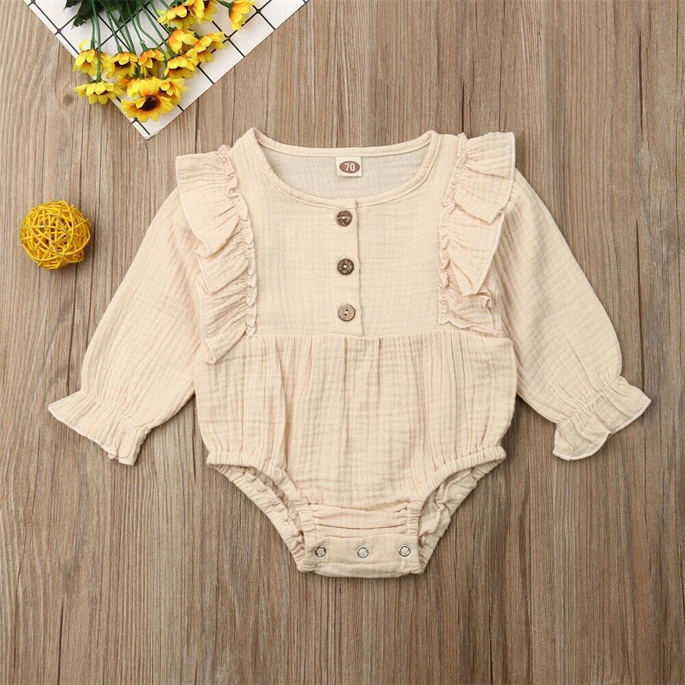 Baby Girl Clothes Ruffle Bodysuit Soft Jumpsuit - The Lovely Babies