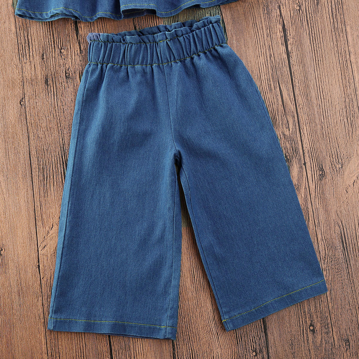 Denim Clothes Ruffle Tops &  Jeans - The Lovely Babies