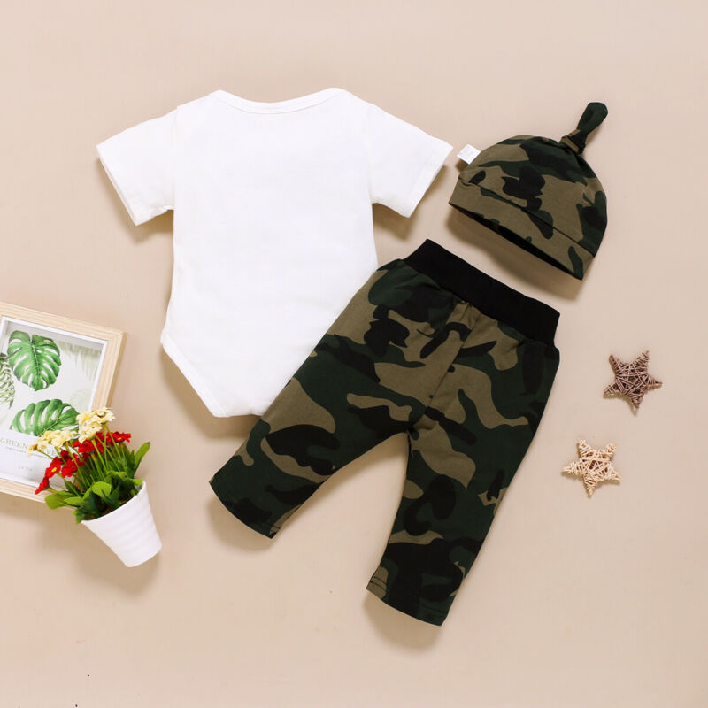 Baby Boy Romper Tops +Long Pants Camo - The Lovely Babies