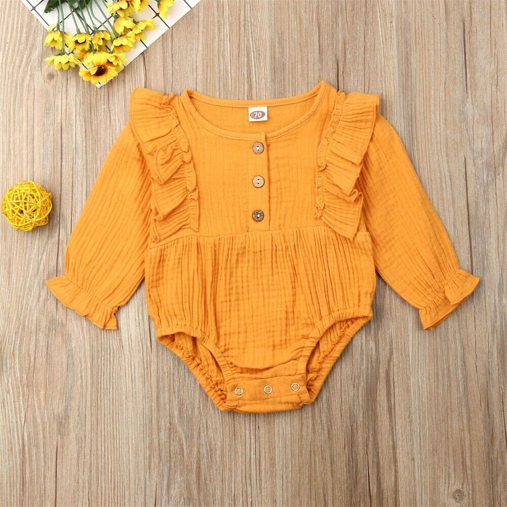 Baby Girl Clothes Ruffle Bodysuit Soft Jumpsuit - The Lovely Babies