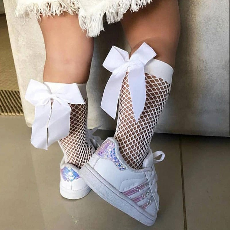 Fashion Baby Girl Mesh Socks With Big Bow - The Lovely Babies