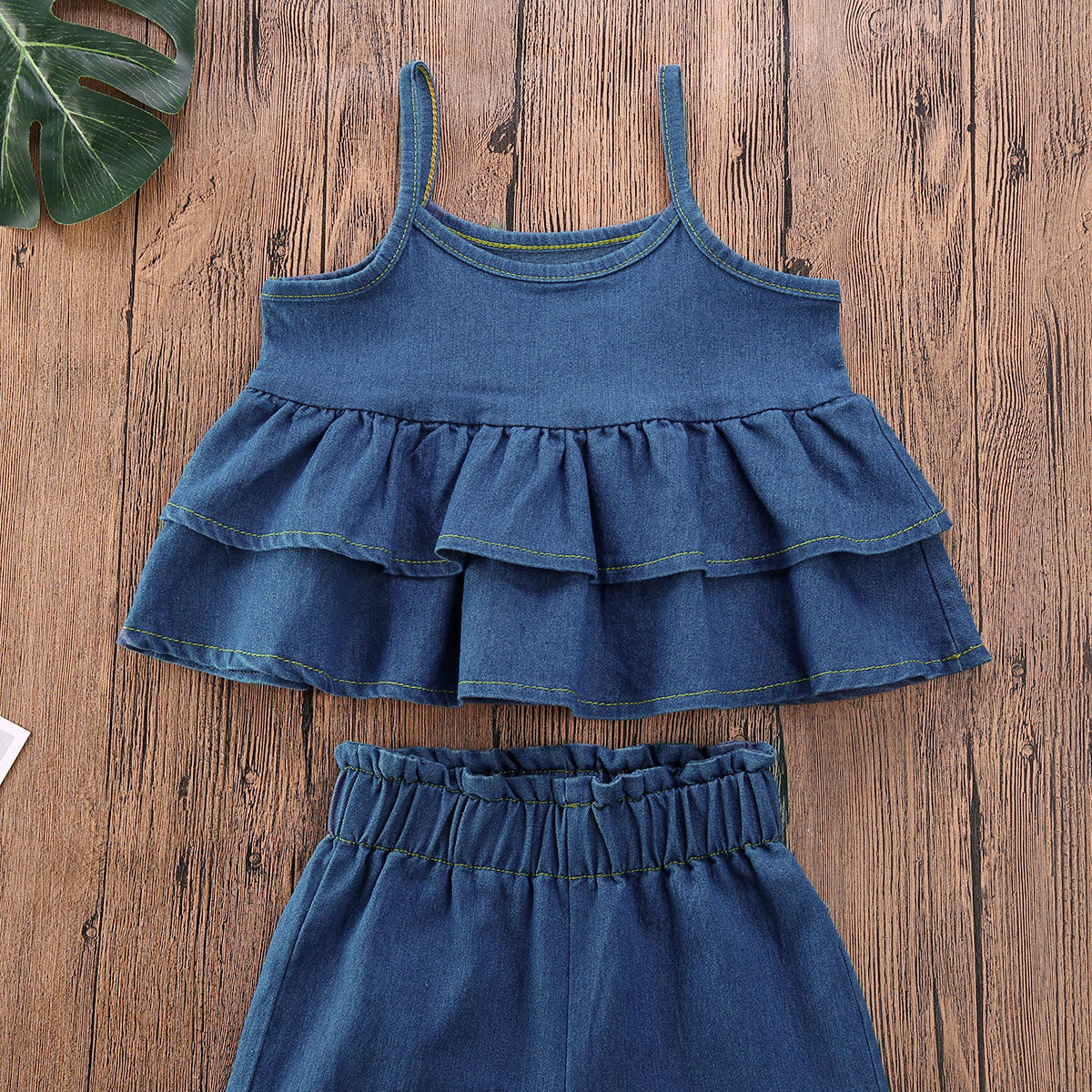 Denim Clothes Ruffle Tops &  Jeans - The Lovely Babies