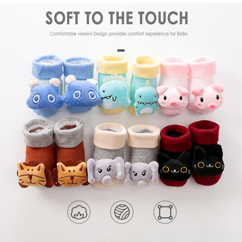 PAYOE 0-4Y Baby Socks Kids Toddler Non-Slip Socks Cartoon Animal