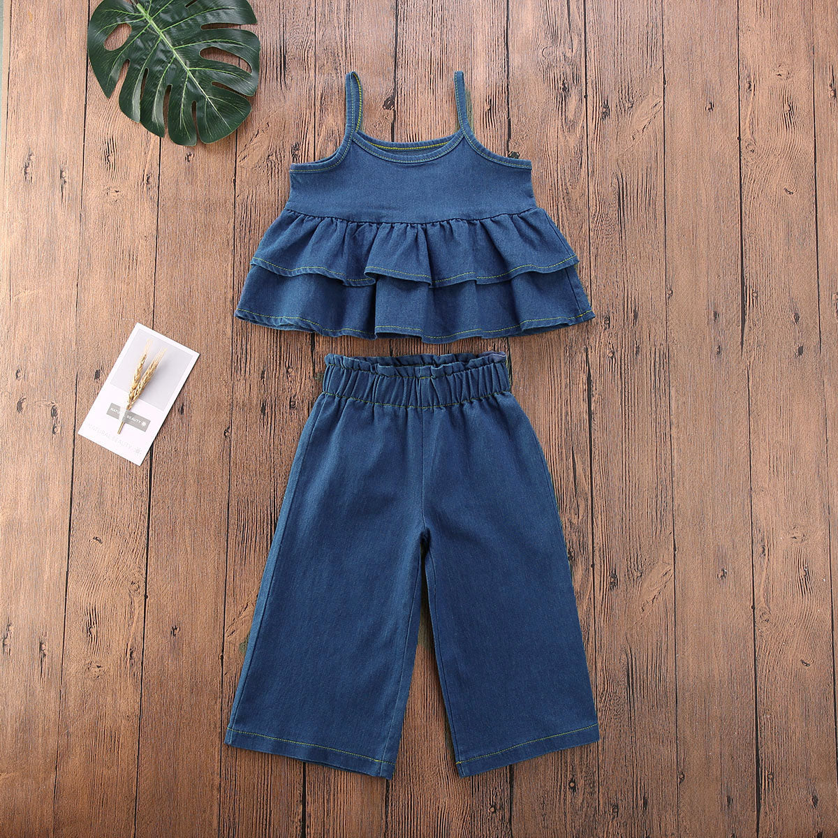 Denim Clothes Ruffle Tops &  Jeans - The Lovely Babies