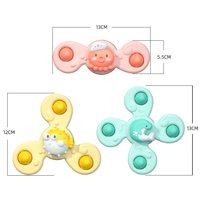 3pcs Baby Bathing Suction Cup Spinner - The Lovely Babies