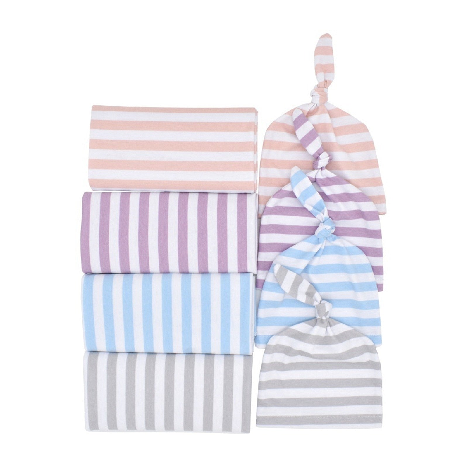 Soft Baby Swaddle Blankets Hat Set - The Lovely Babies