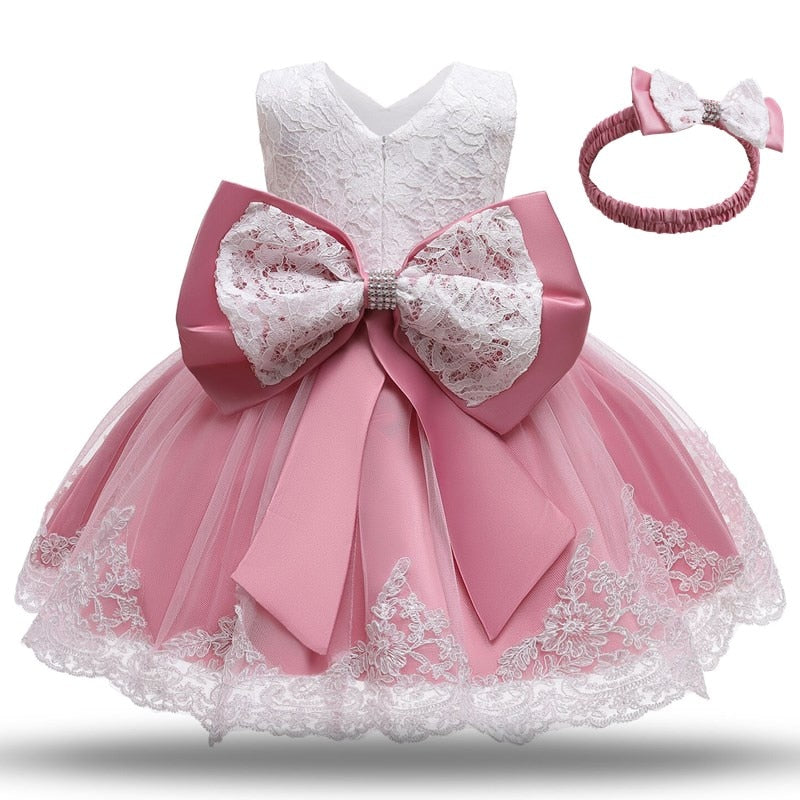 Girls Dress Big Bowknot - The Lovely Babies