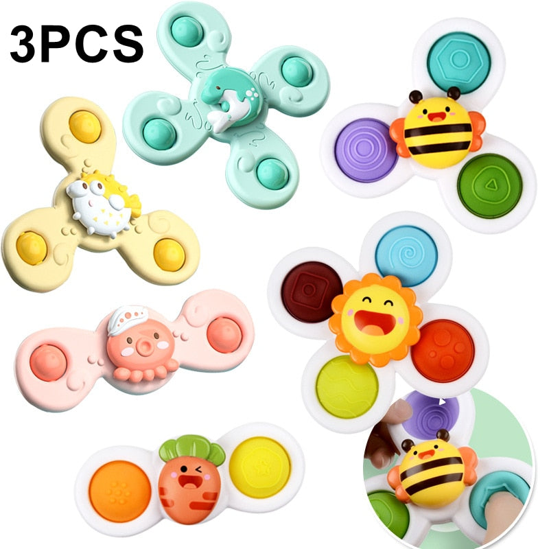 3pcs Baby Bathing Suction Cup Spinner - The Lovely Babies