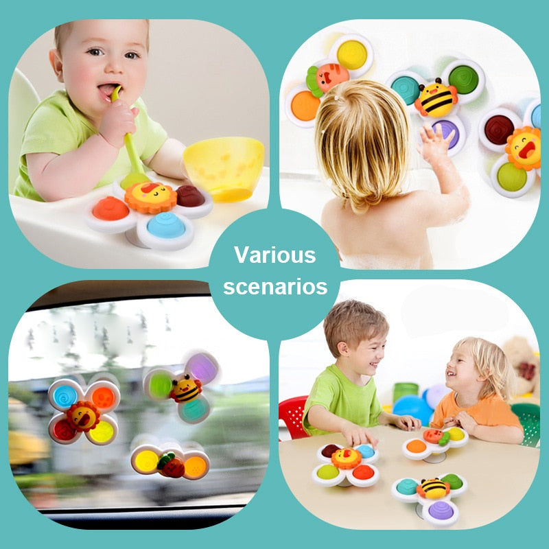 3pcs Baby Bathing Suction Cup Spinner - The Lovely Babies