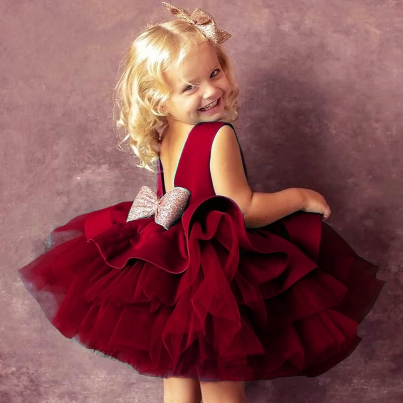 Girls Dress Big Bowknot - The Lovely Babies