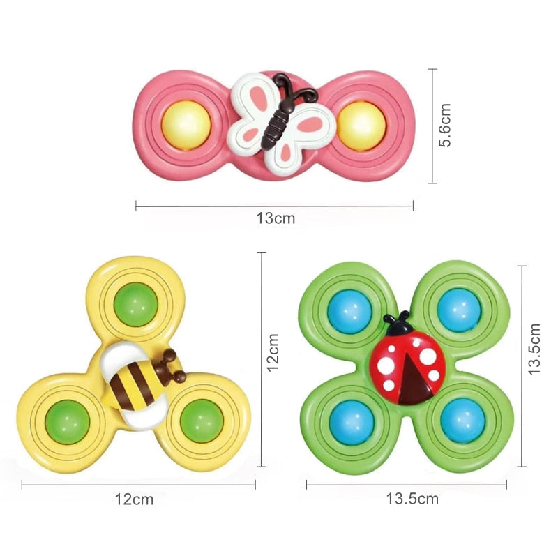 3pcs Baby Bathing Suction Cup Spinner - The Lovely Babies