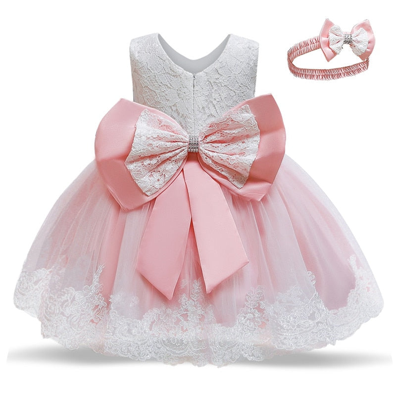 Girls Dress Big Bowknot - The Lovely Babies