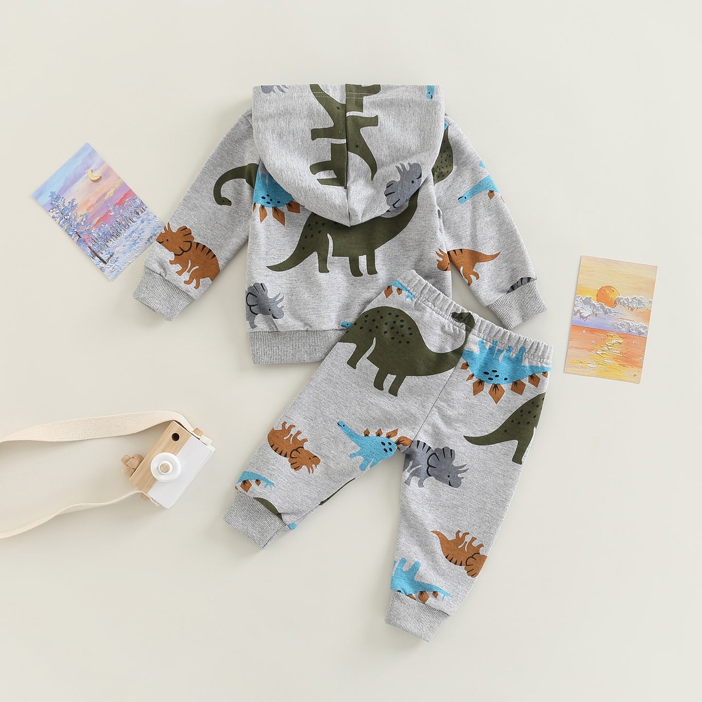 Cartoon Print Long Sleeve Hooded - The Lovely Babies