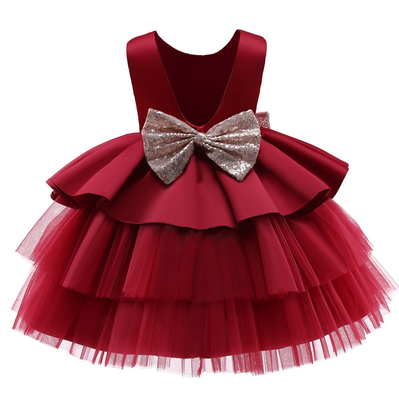 Girls Dress Big Bowknot - The Lovely Babies