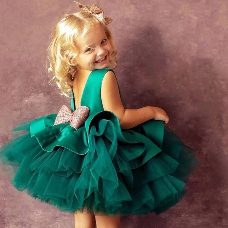 Girls Dress Big Bowknot - The Lovely Babies