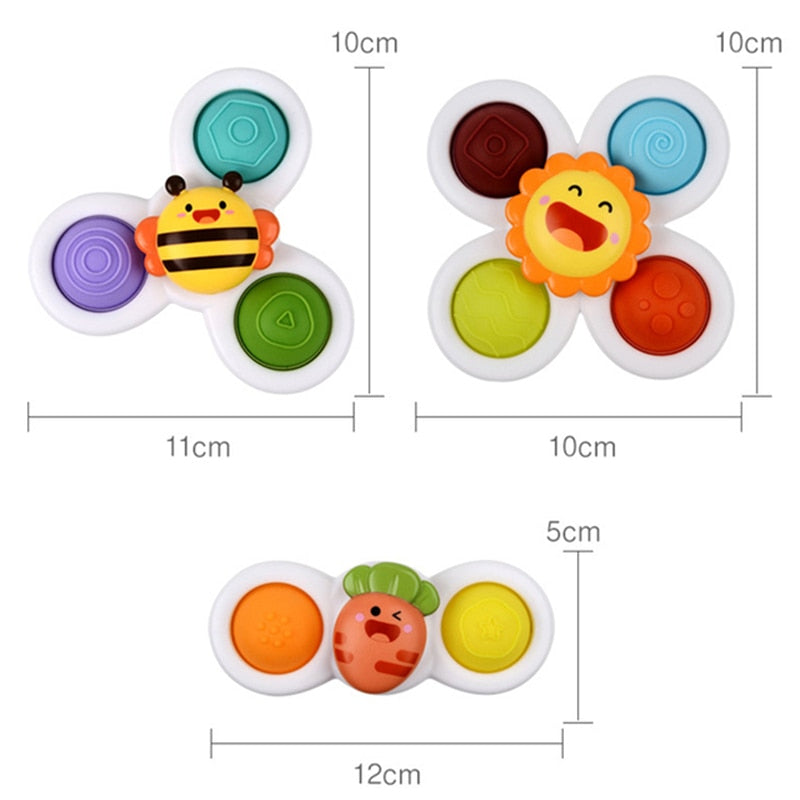 3pcs Baby Bathing Suction Cup Spinner - The Lovely Babies