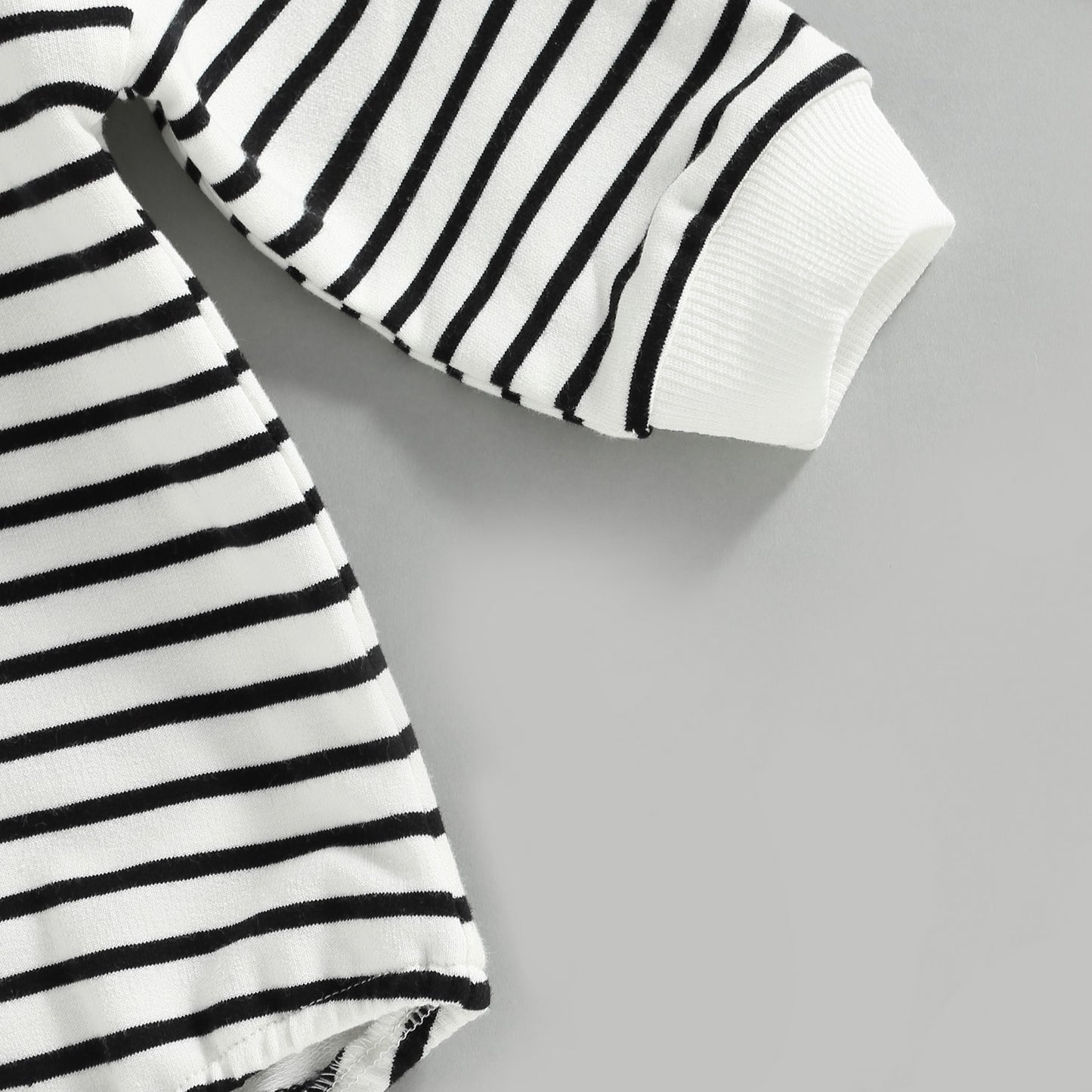 Hooded Bodysuit Black White Stripe - The Lovely Babies