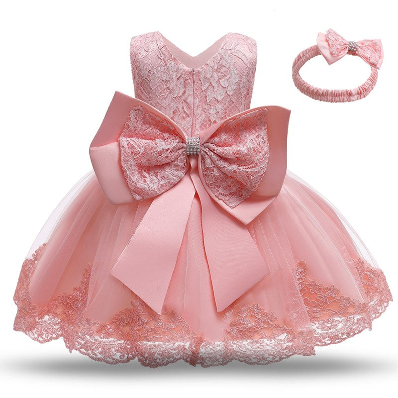 Girls Dress Big Bowknot - The Lovely Babies