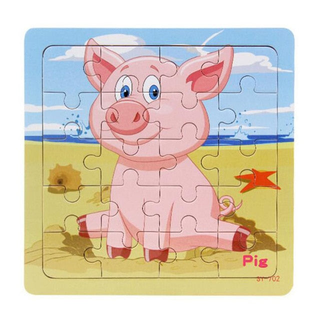 Educational Wooden Puzzle - The Lovely Babies