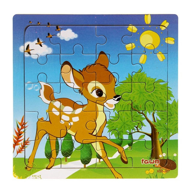 Educational Wooden Puzzle - The Lovely Babies